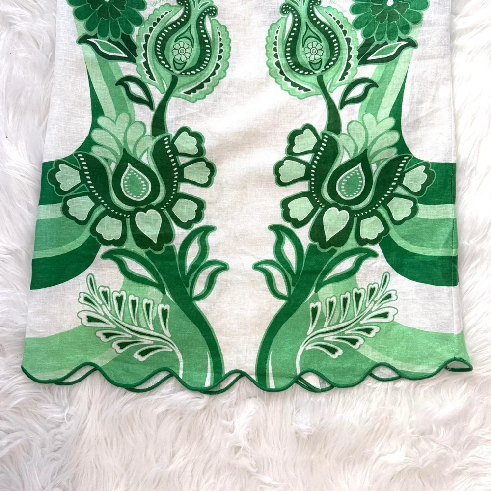 FARM Rio Color Festival Linen Midi Skirt, Green, NWT 🇧🇷 - Picture 11 of 16